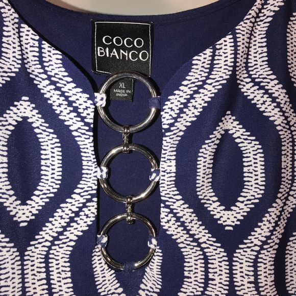 Coco Bianco Navy Sleeveless Tunic Top - Picture 3 of 8